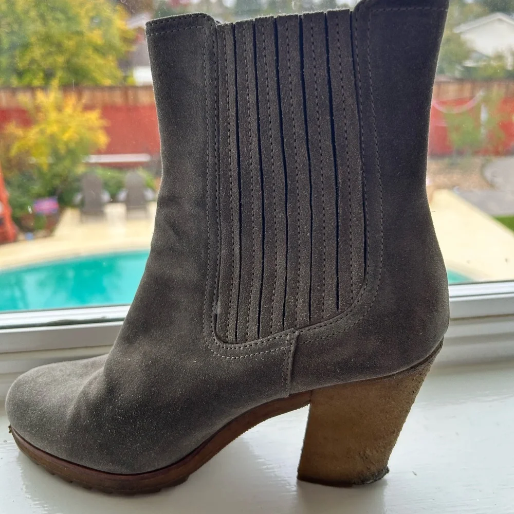 Prada Chelsea Suede Heeled Boots - Picture 3 of 16